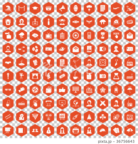 100 journalist icons hexagon orange 36756643