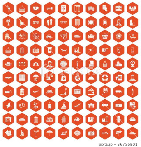 100 luggage icons hexagon orange 100 luggage icons hexagon orange 36756801