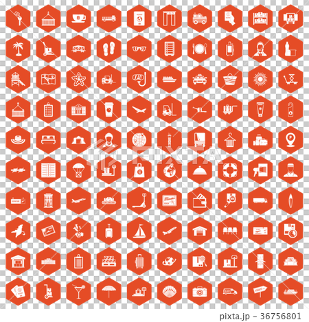 100 luggage icons hexagon orange 100 luggage icons hexagon orange 36756801