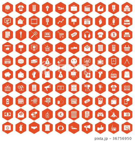 100 marketing icons hexagon orange 100 marketing icons hexagon orange 36756950