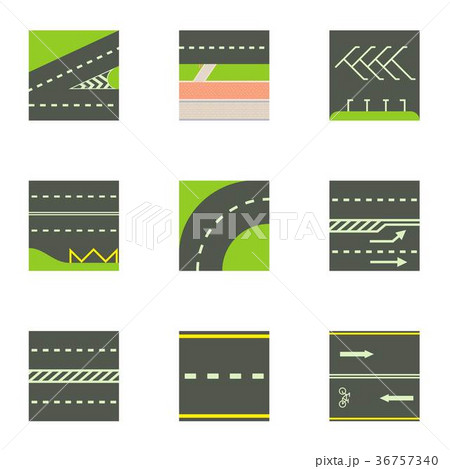 Urban road icons set, cartoon style 36757340