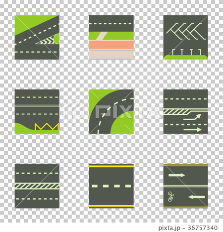 Urban road icons set, cartoon style 36757340