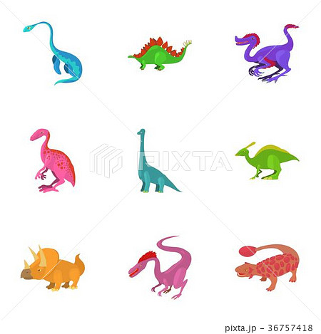 Different type of dinosaur icons set Different type of dinosaur icons set 36757418