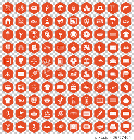 100 playground icons hexagon orange 36757464