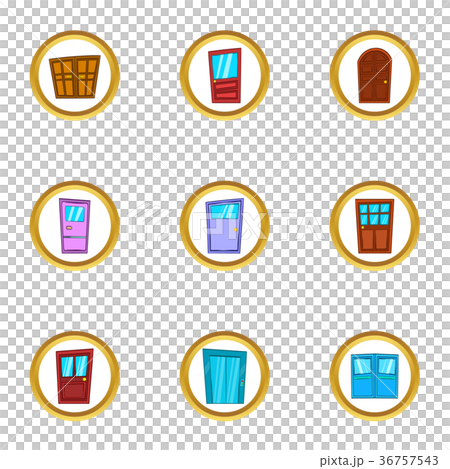 Doorway icons set, cartoon style Doorway icons set, cartoon style 36757543