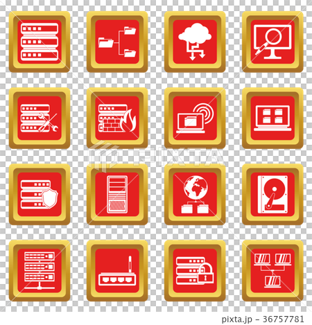 Big data icons set red - Stock Illustration [36757781] - PIXTA