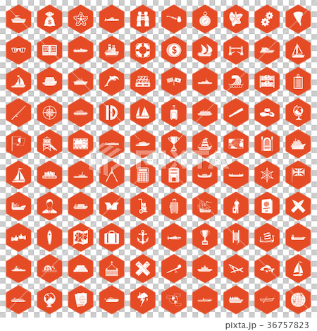 100 shipping icons hexagon orange 100 shipping icons hexagon orange 36757823