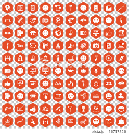 100 social media icons hexagon orange 100 social media icons hexagon orange 36757826