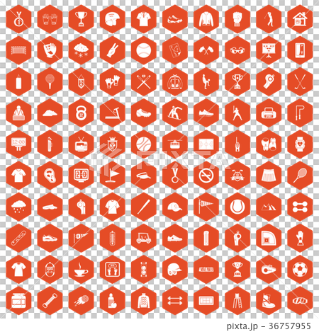 100 sport club icons hexagon orange 100 sport club icons hexagon orange 36757955
