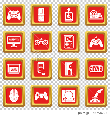 Video game icons set red - Stock Illustration [36758225] - PIXTA
