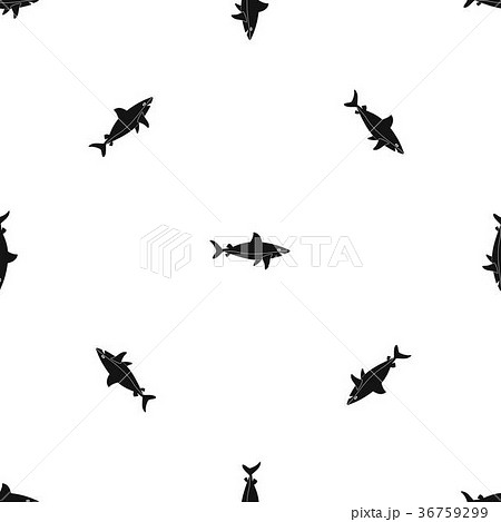 Shark fish pattern seamless black 36759299