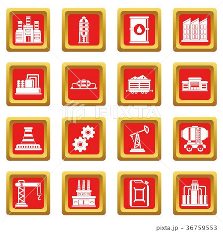 Industry icons set red Industry icons set red 36759553