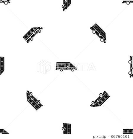 Ambulance emergency van pattern seamless black 36760101
