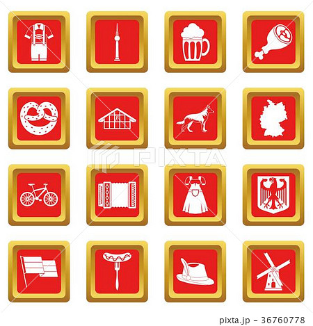 Germany icons set redのイラスト素材 [36760778] - PIXTA