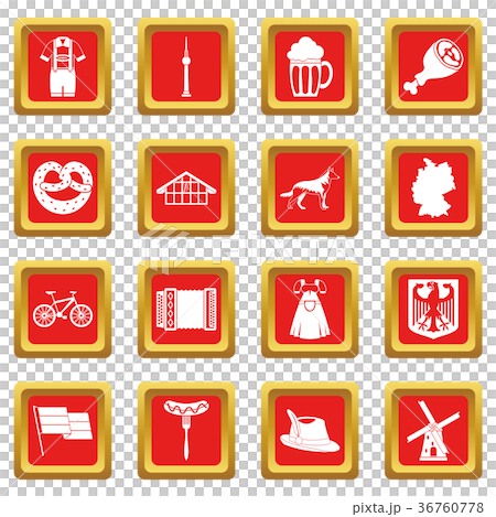 Germany icons set red Germany icons set red 36760778