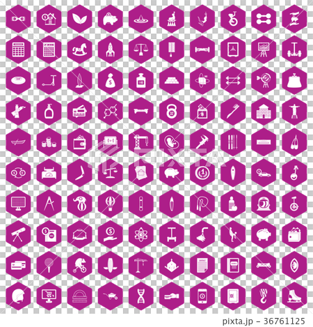 100 balance icons hexagon violet 36761125