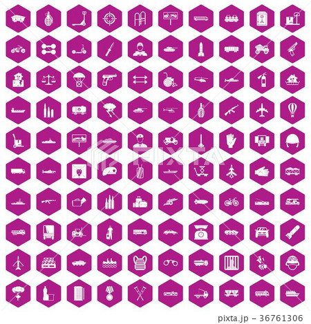 100 burden icons hexagon violet 36761306