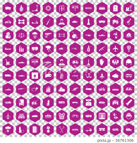 100 burden icons hexagon violet 36761306