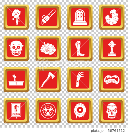 Zombie icons set red - Stock Illustration [36761312] - PIXTA