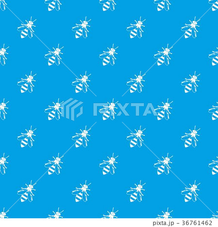 Honey bee pattern seamless blue Honey bee pattern seamless blue 36761462
