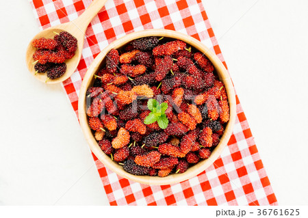 Black mulberry fruit in bowl 36761625