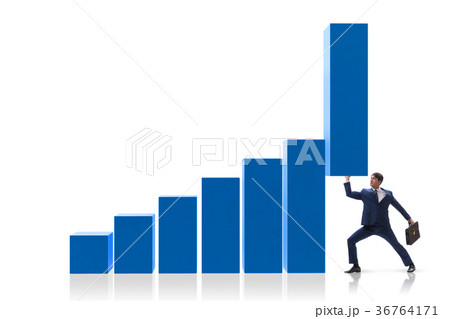Businessman supporting growtn in economy on chart 36764171