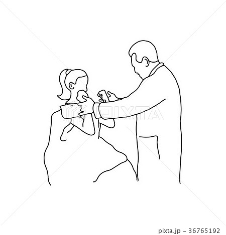 Doctor examining knee joint of female patient  36765192