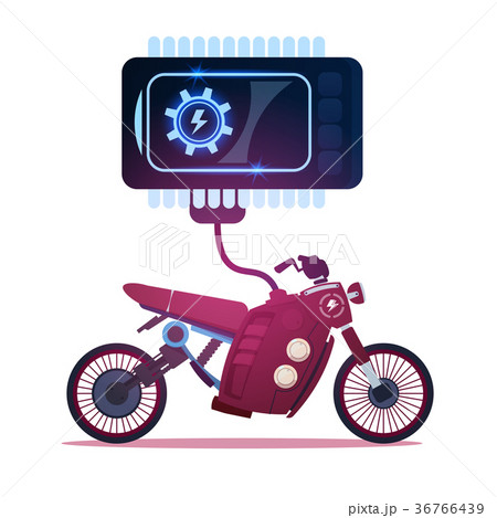Hybrid Motorcycle Charging From Electricity, Sport Hybrid Motorcycle Charging From Electricity, Sport 36766439