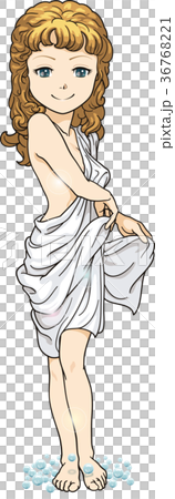 Greek goddess Aphrodite (animated style) - Stock Illustration [36768221