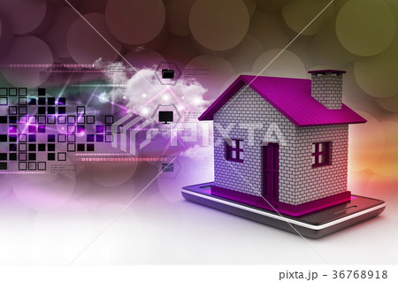 home with smart phone 36768918