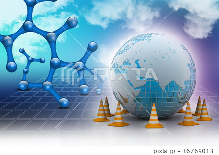 Globe and traffic cone Globe and traffic cone 36769013