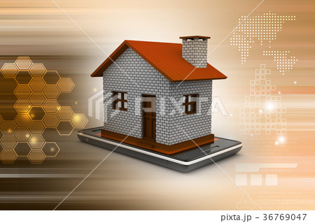 home with smart phone home with smart phone 36769047