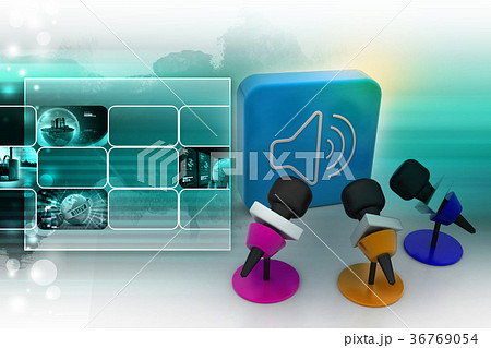 Micro phone with rss sign 36769054