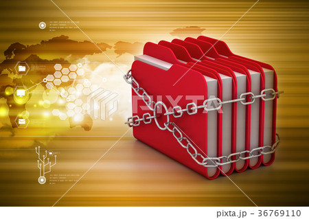 folder locked by chains 36769110