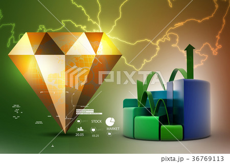 finance pie and bar chart graphs with growing   36769113