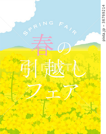 菜の花畑　春の引越しポスター 36769214