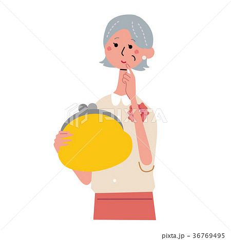 財布をもつ シニア女性 財布をもつ シニア女性 36769495