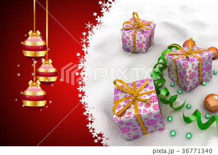 Christmas gift box with bubbles Christmas gift box with bubbles 36771340