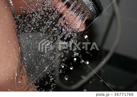 Close-up of water flowing from the shower Close-up of water flowing from the shower 36771766