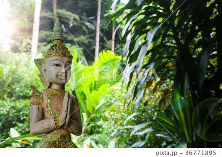 Thai angel statue in the garden 36771895