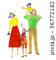 家族　手描き水彩のイラスト 36772182