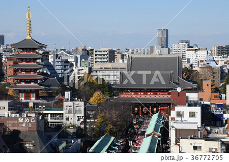 日本の東京都市景観・浅草寺 36772705