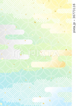パステル　霞　和柄　背景 36773116
