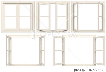 窓枠セットのイラスト素材