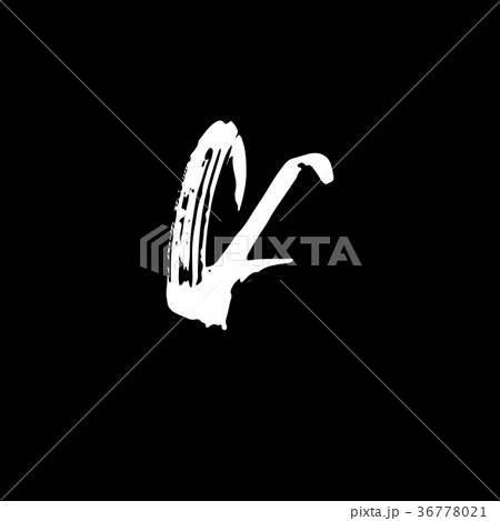 Letter F. Handwritten by dry brush. Rough strokes Letter F. Handwritten by dry brush. Rough strokes 36778021