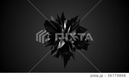 Abstract black fractal geometric element 36779898