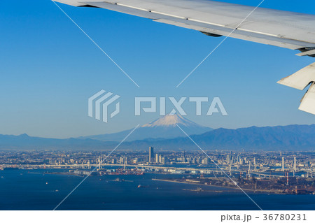 東京湾上空より富士山を空撮 36780231