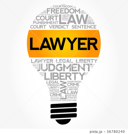 Lawyer bulb word cloud collage 36780240