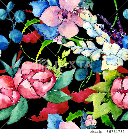 Flower composition in a watercolor style isolated. Flower composition in a watercolor style isolated. 36781785