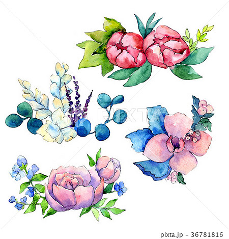 Flower composition in a watercolor style isolated. Flower composition in a watercolor style isolated. 36781816